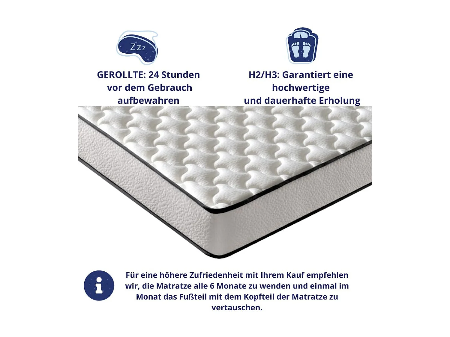 Pack de 2 Matelas Mousse 90x200 New York - Ferme - Réversible - Côté Été/hiver - H15 Cm
