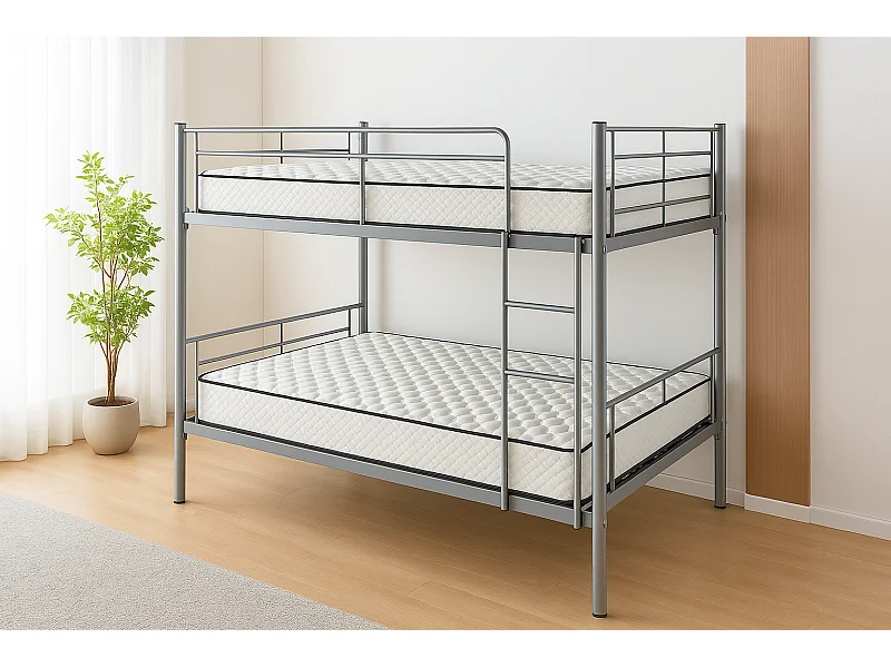 Pack de 2 Matelas Mousse 90x200 - Ferme - Réversible - Côté Été/hiver - H15 Cm