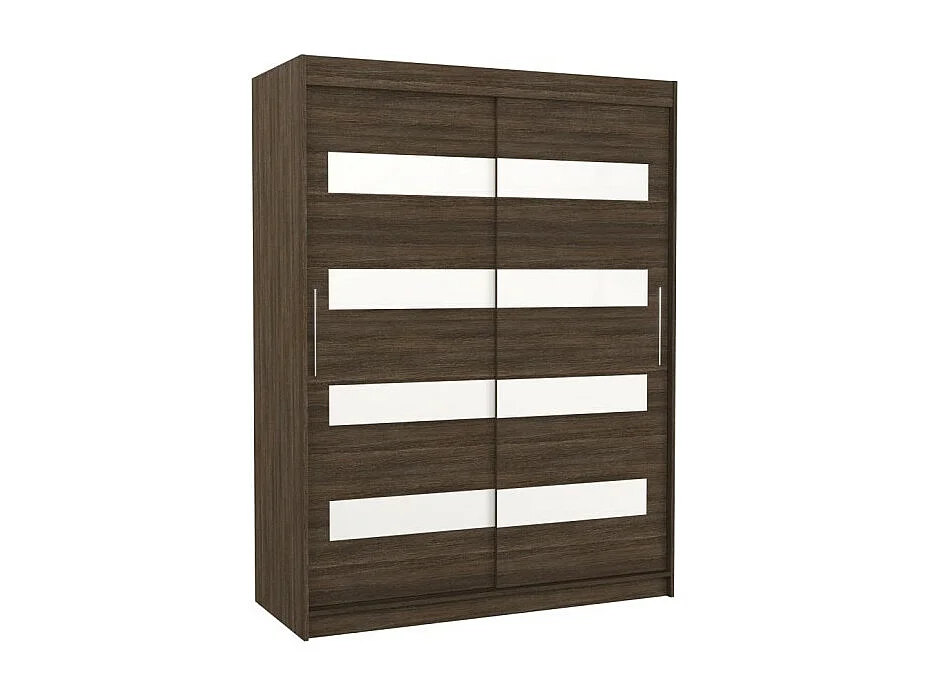Kleiderschrank Martino (150cm)/Schiebetüren/Weiss Braun