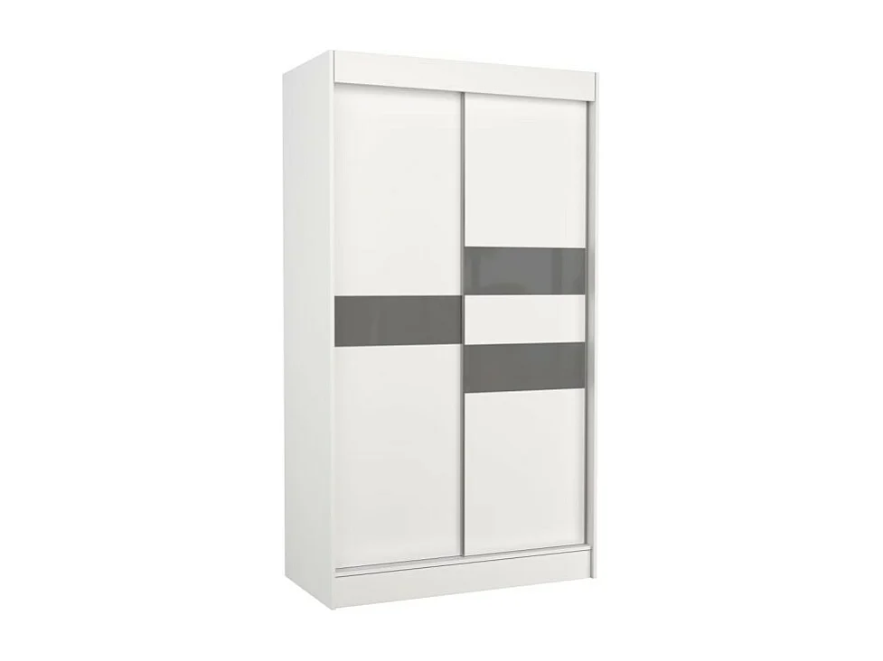 Armadio Tatia (120cm)/Ante scorrevoli/Bianco&Grigio