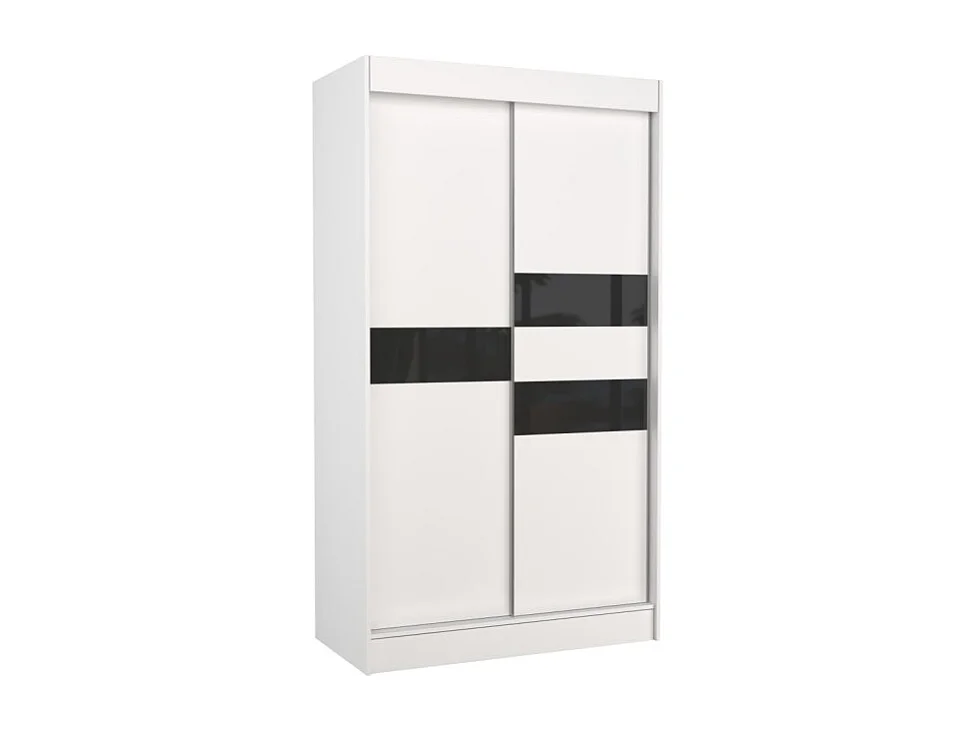 Armoire Tatia (120cm)/Portes coulissantes/Blanc&Noir