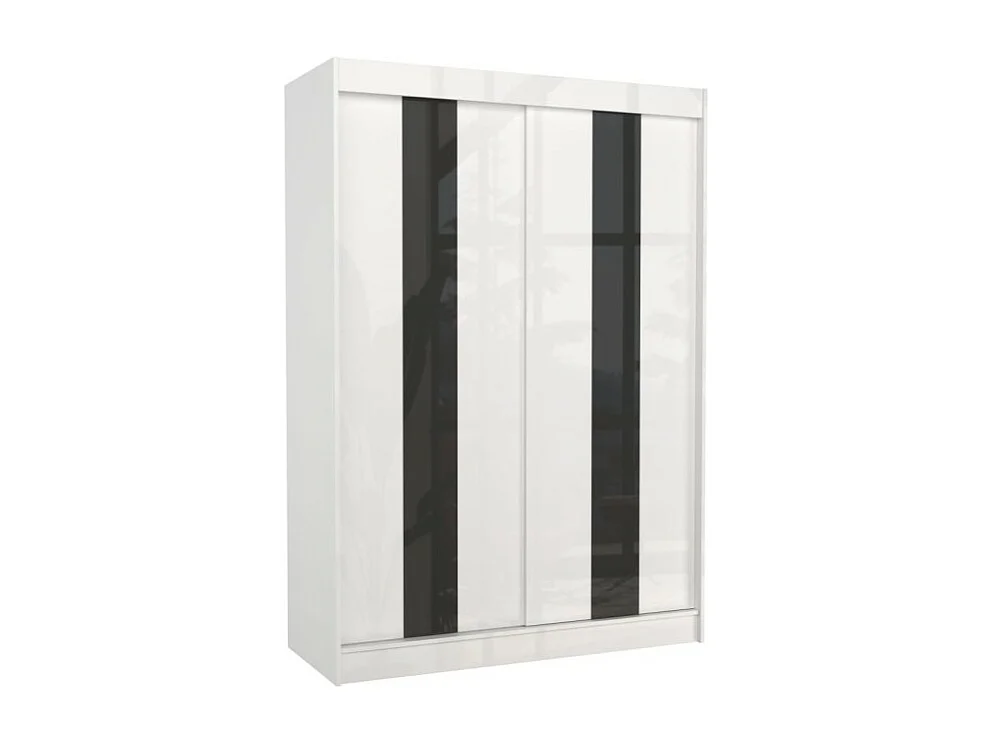 Armoire Karin (150cm)/Portes coulissantes/Blanc Noir