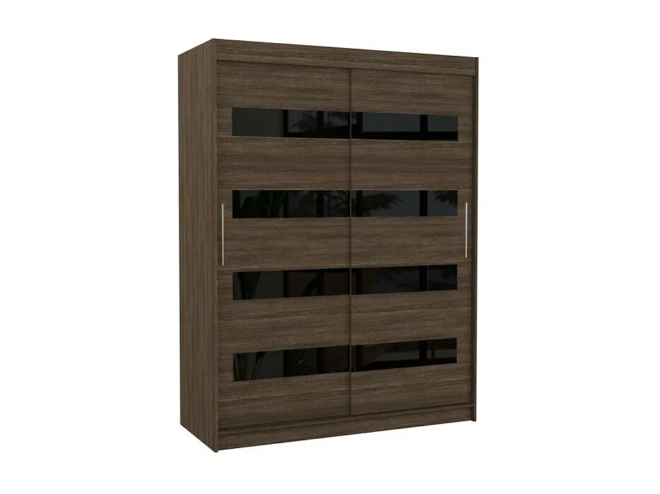 Kleiderschrank Martino (150cm)/Schiebetüren/Schwarz Braun