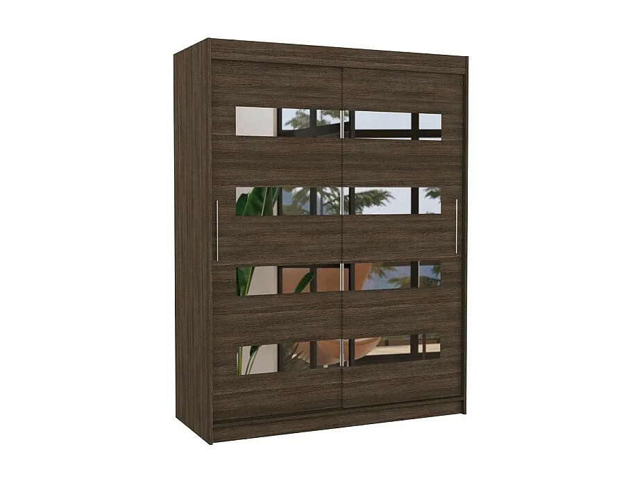 Armoire Baltex (150 cm)/Portes coulissantes/Miroir/Marron