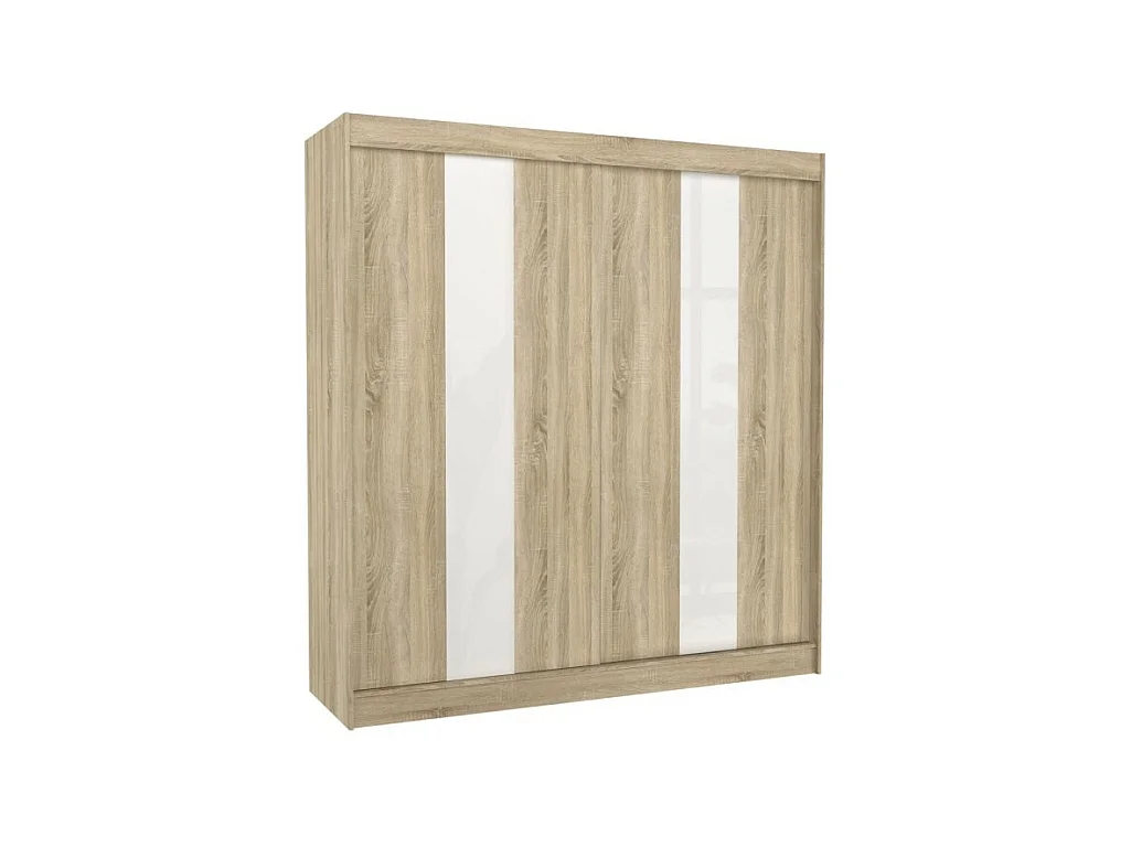 Armoire Karin (200cm)/Portes coulissantes/Sonoma&Blanc