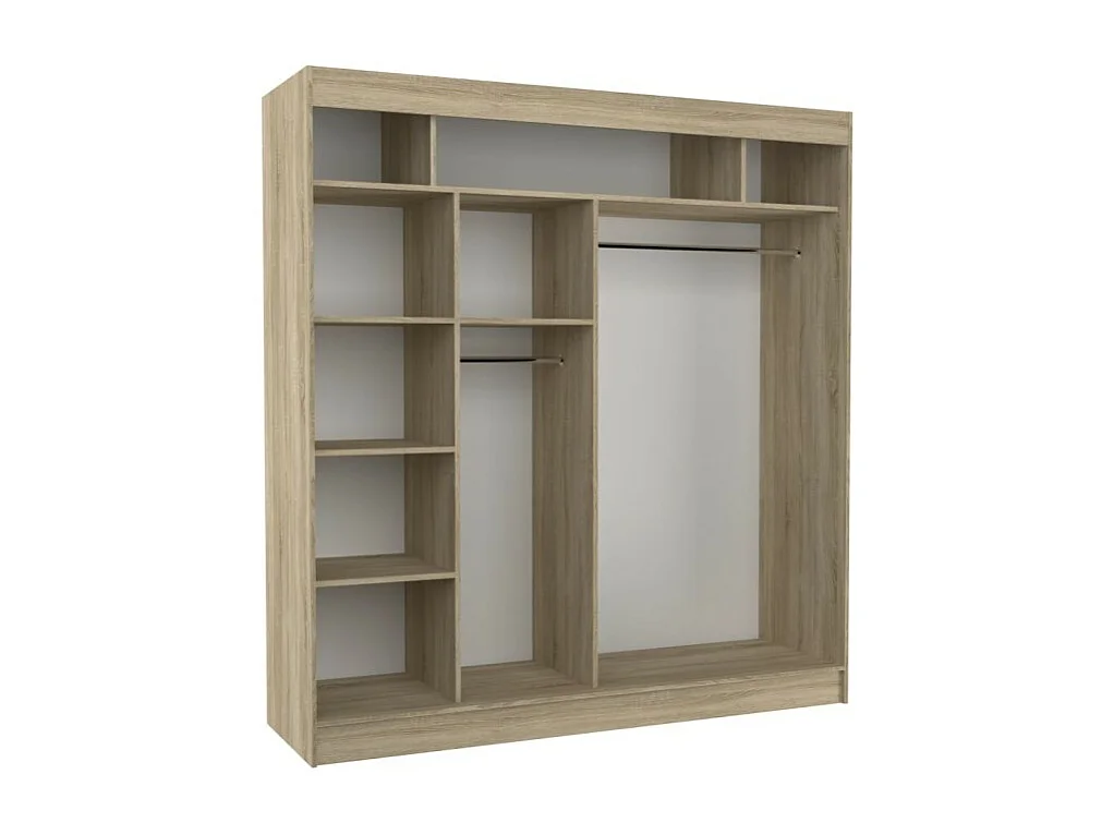 Armoire Karin (200cm)/Portes coulissantes/Sonoma&Blanc