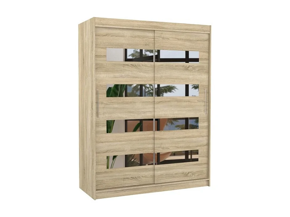Armoire Baltex (150 cm)/Portes coulissantes/Miroir/Sonoma