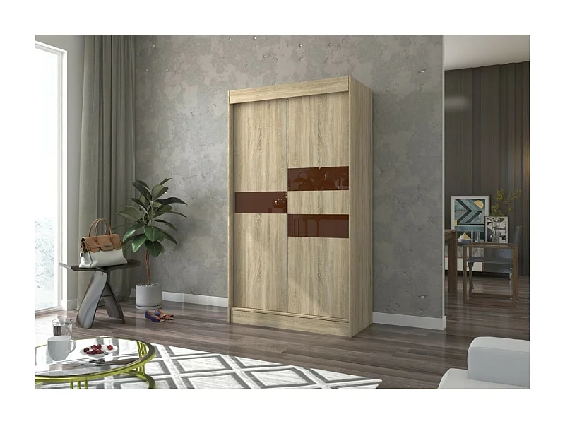 Armoire Tatia (120cm)/Portes coulissantes/Sonoma