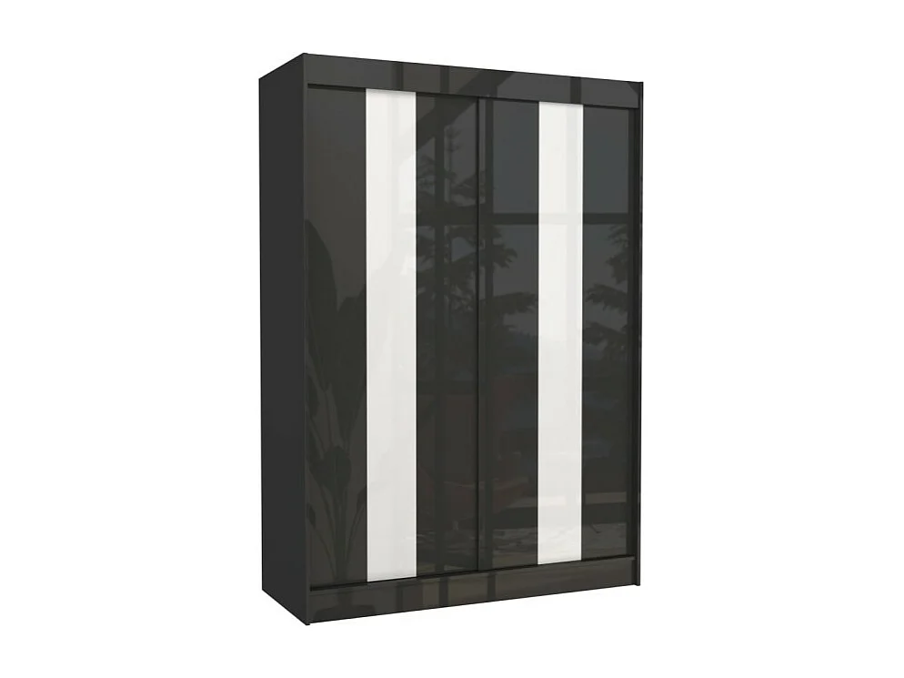 Armoire Karin (150cm)/Portes coulissantes/Noir&Blanc