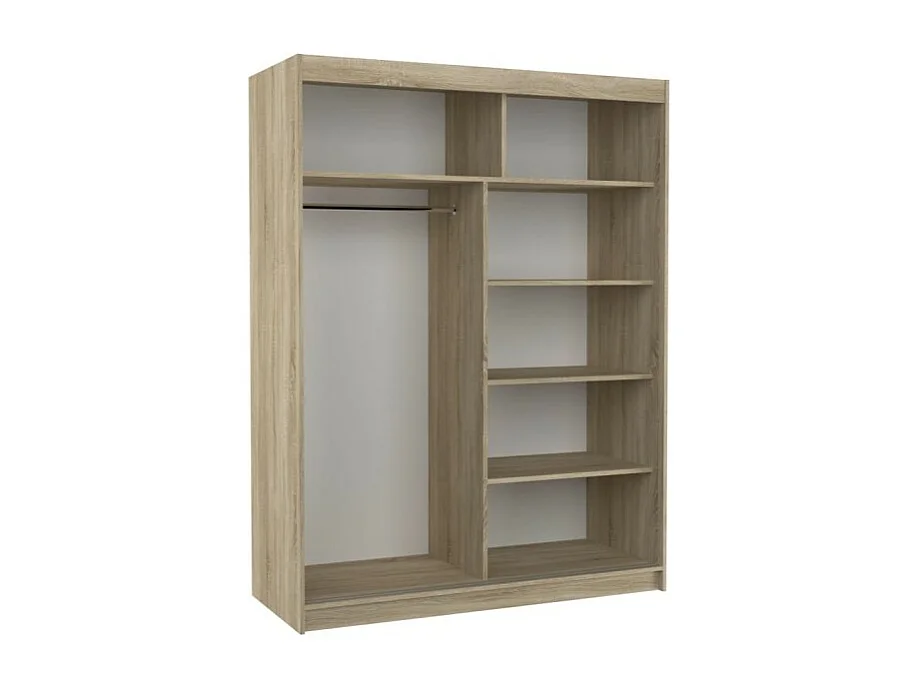 Armoire Alan (150 cm)/Portes coulissantes et miroir/Sonoma