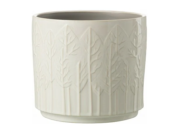 Macetero de cerámica blanco de 17x17x15 cm