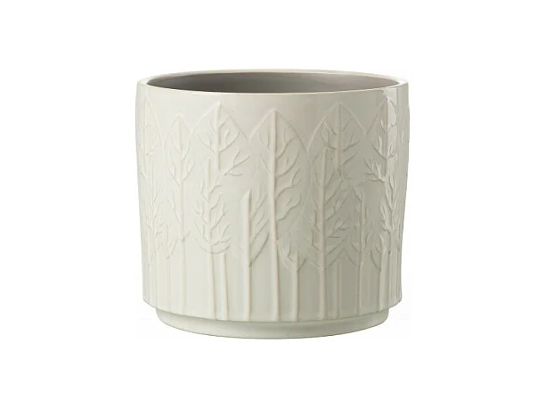 Portavaso in ceramica bianca 17x17x15 cm