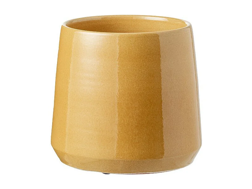 Portavaso in ceramica ocra 23x23x22 cm