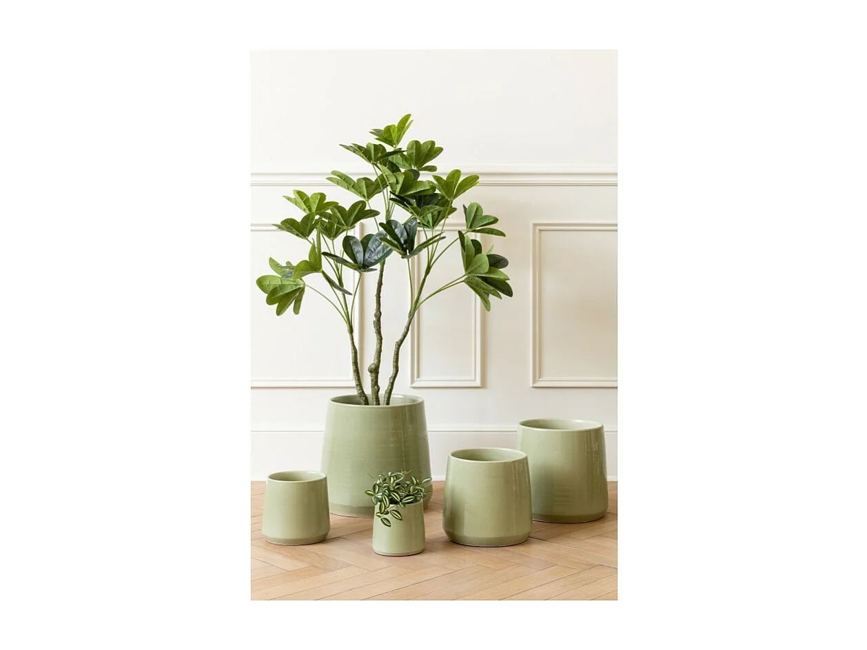 Portavaso in ceramica verde 23x23x22 cm