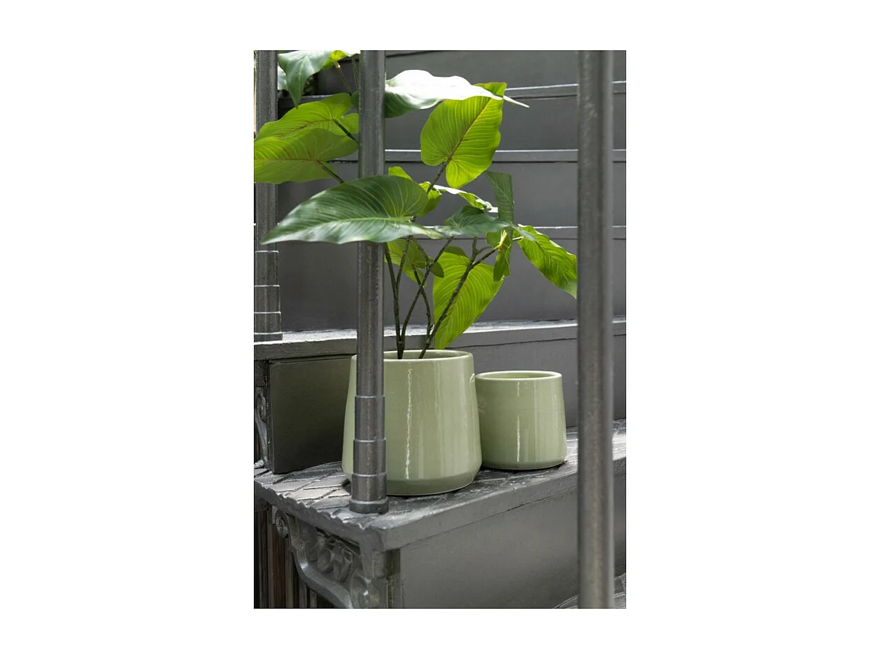 Portavaso in ceramica verde 23x23x22 cm