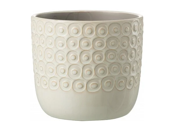 Portavaso in ceramica bianca 17x17x15 cm