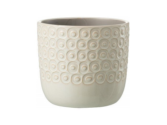 Vaso Ceramica bianca con motivo Lily in rilievo