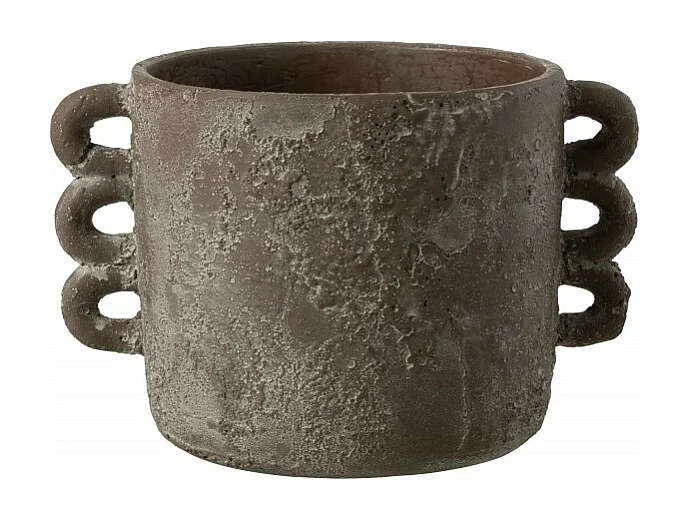 Portavaso in ceramica marrone 22x30x19.5 cm