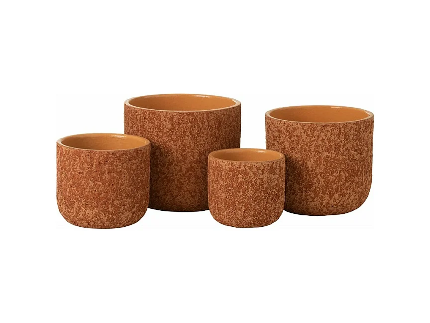 Portavaso in ceramica arancione 24.5x24.5x22 cm