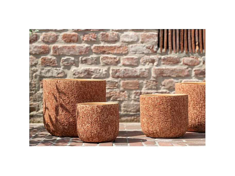 Portavaso in ceramica arancione 24.5x24.5x22 cm