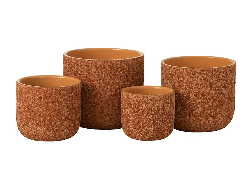 Portavaso in ceramica arancione 24.5x24.5x22 cm