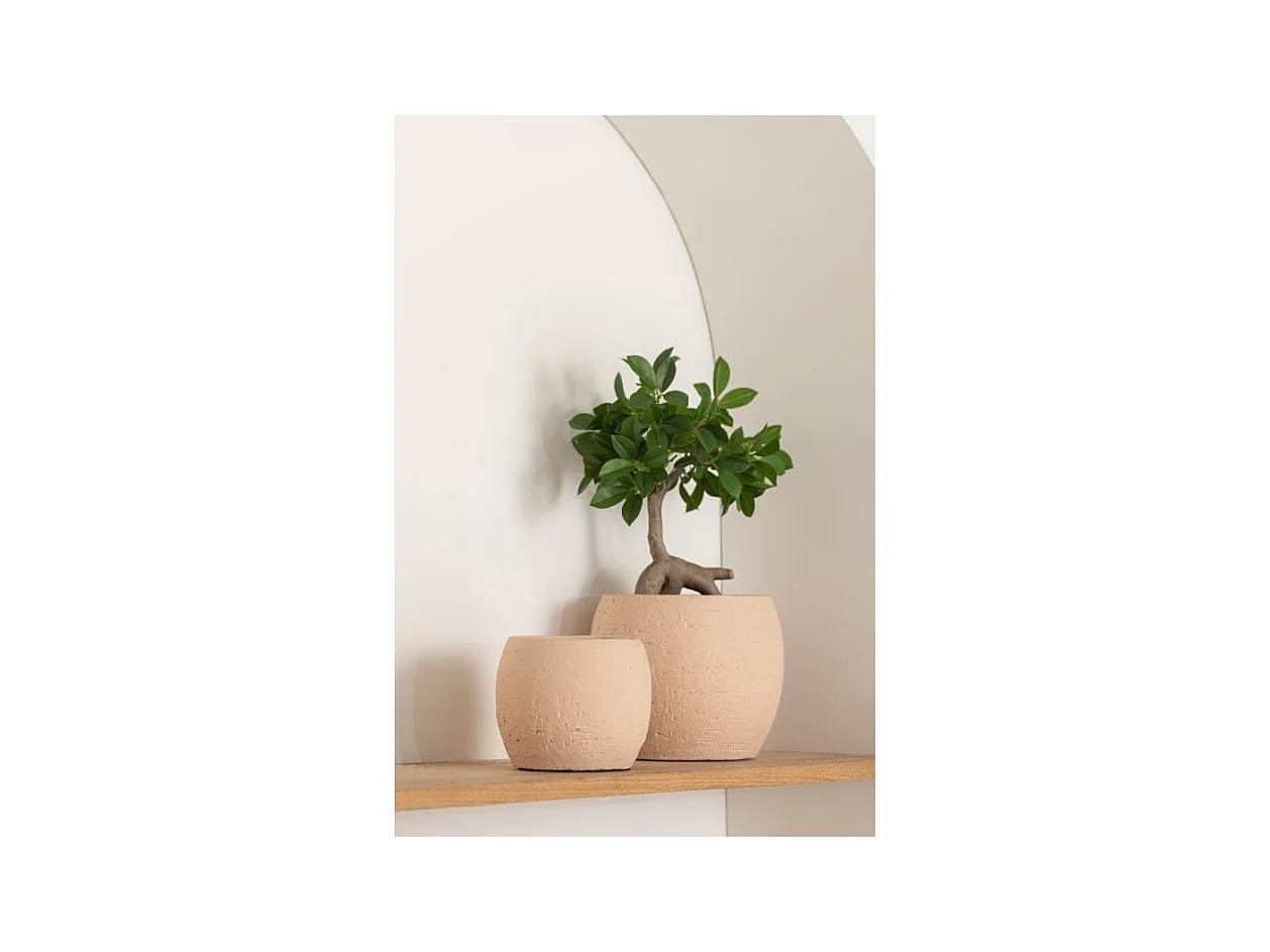 Portavaso in ceramica beige 16x16x14 cm