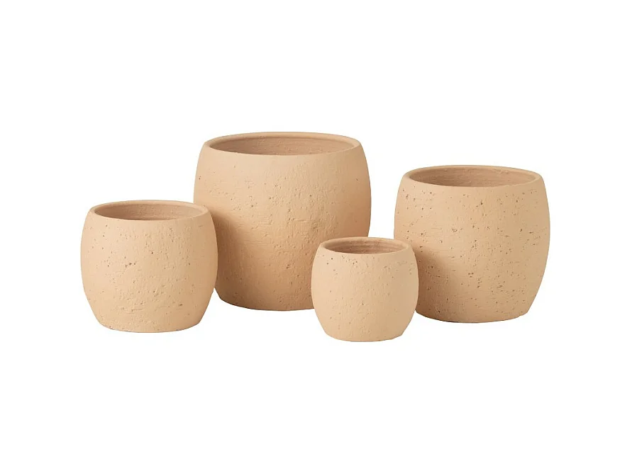 Portavaso in ceramica beige 16x16x14 cm