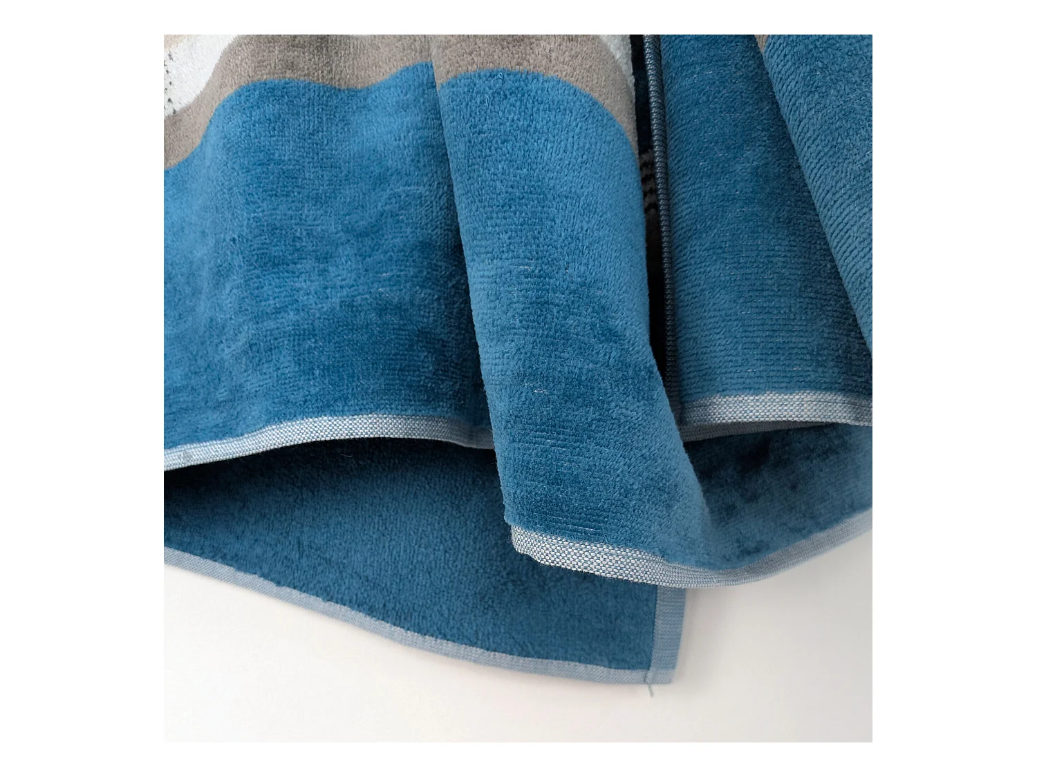 Drap de plage coton velours 100x180 cm collection RIVAGE bleu