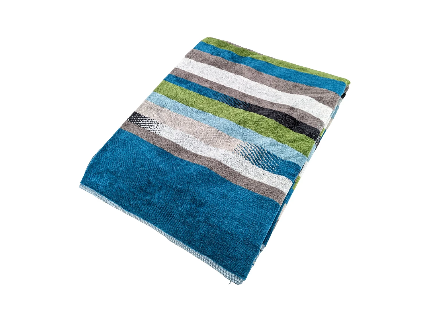 Drap de plage coton velours 100x180 cm collection RIVAGE bleu