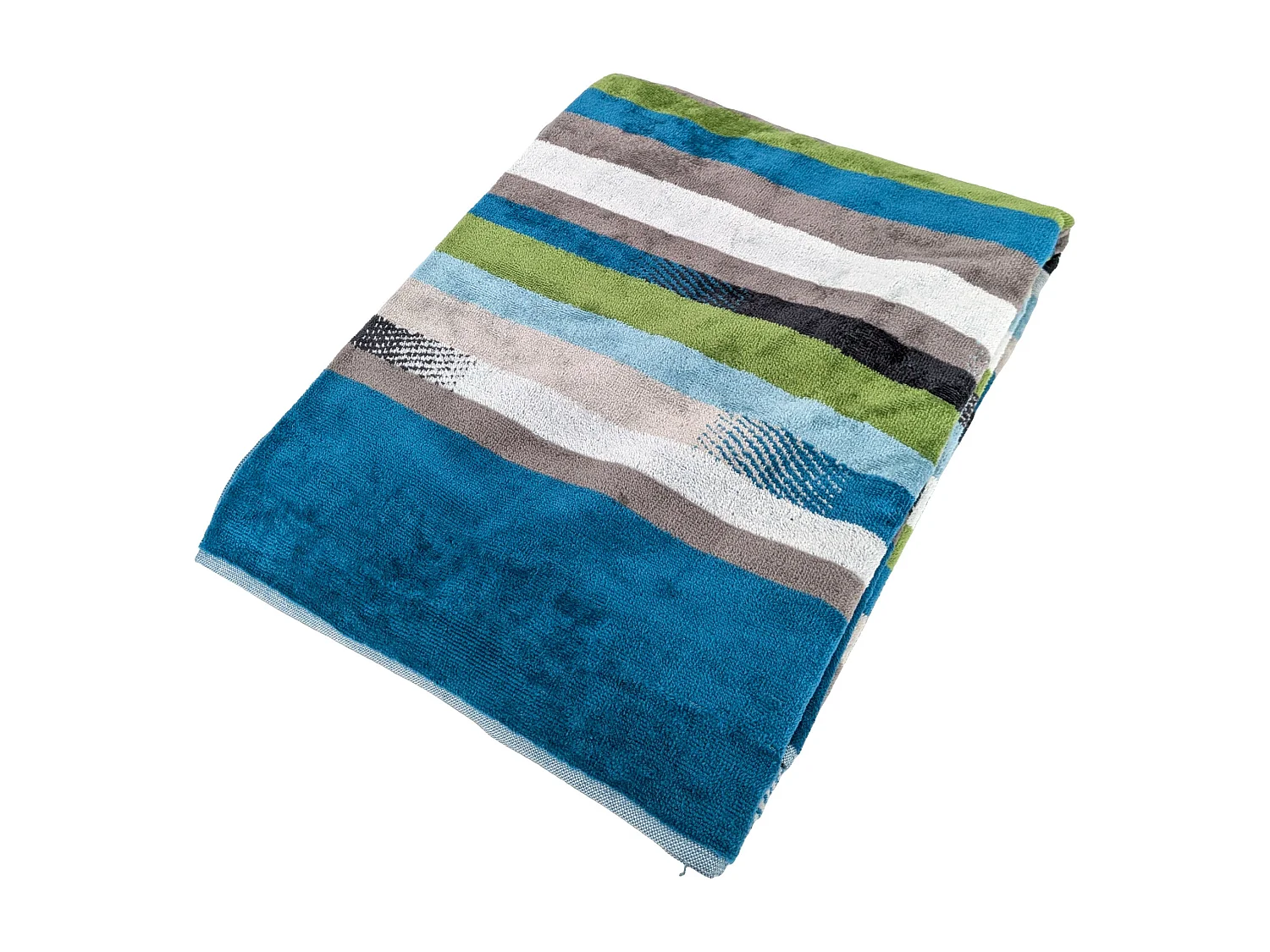 Drap de plage coton velours 100x180 cm collection RIVAGE bleu
