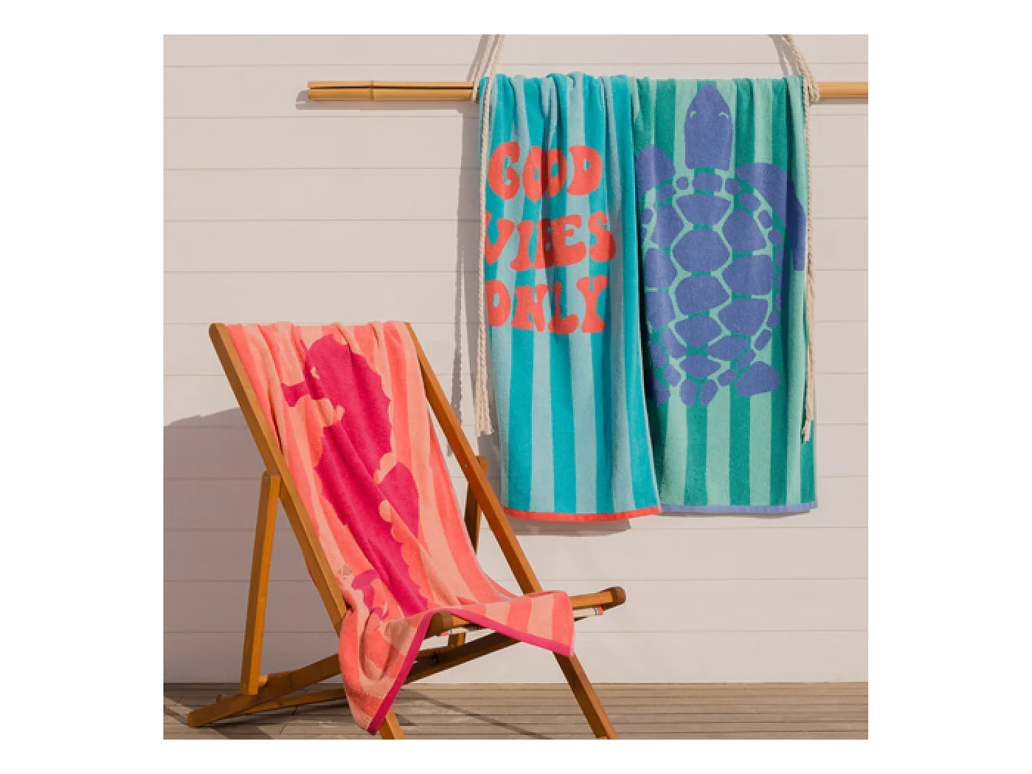 Drap de plage coton 75x150 cm collection TIMEA bleu