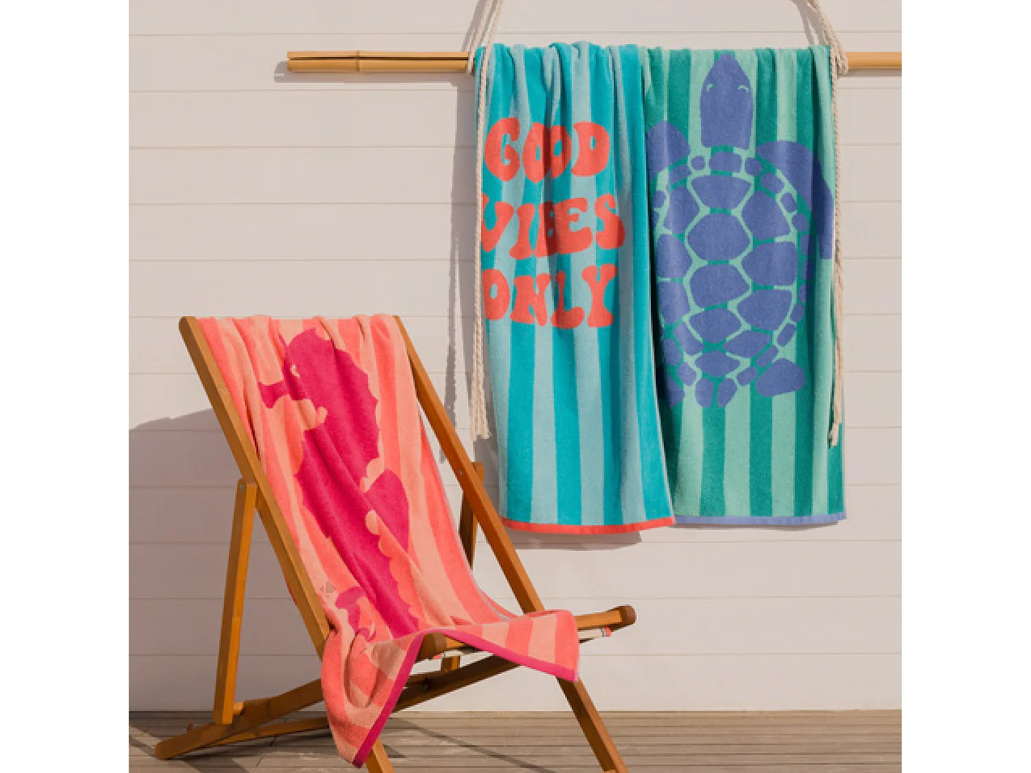 Drap de plage coton 75x150 cm collection TIMEA bleu