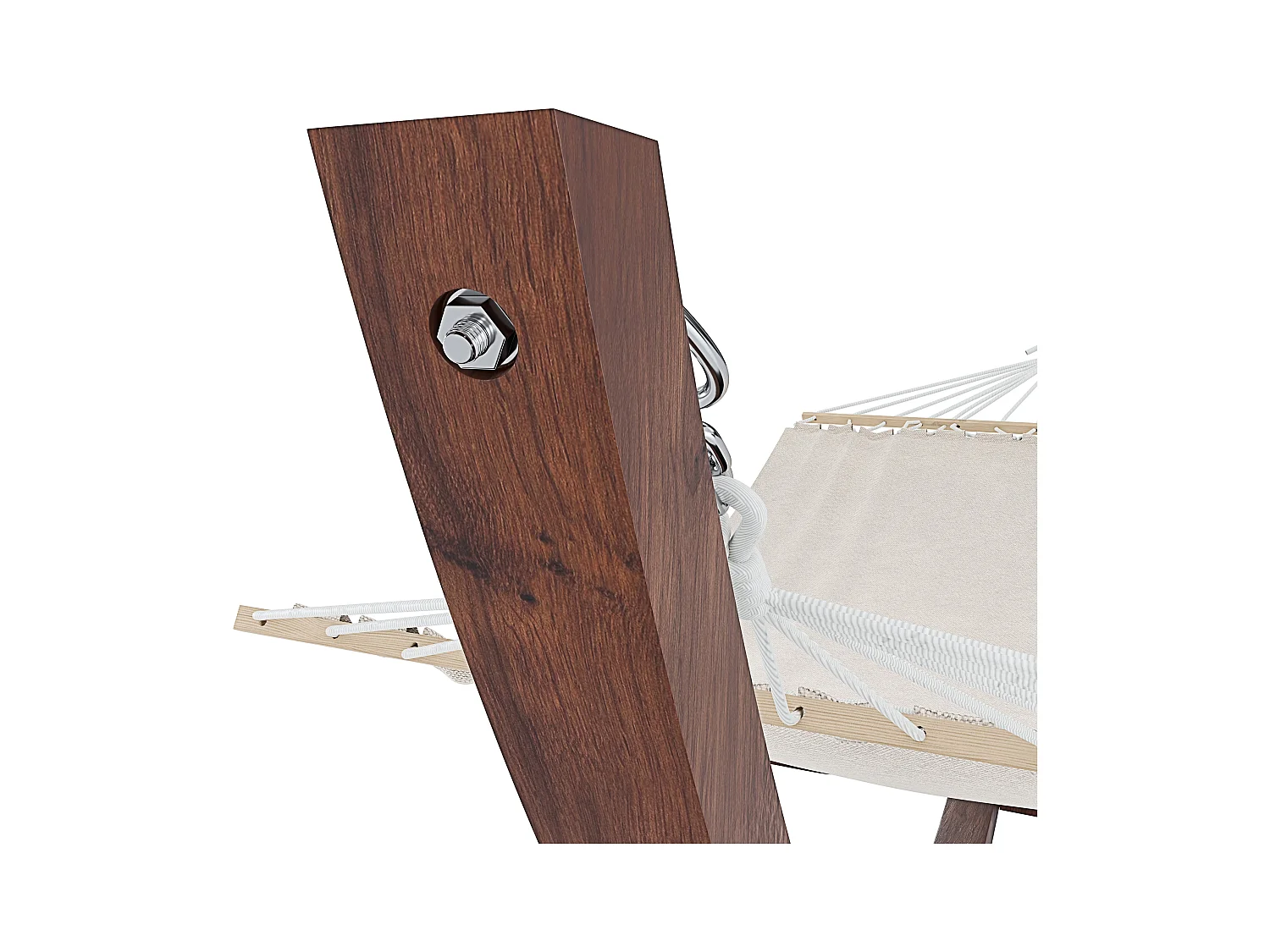 Amaca Da Giardino Con Supporto In Legno Robusto E Telo In Cotone Resistente Portata Max 150 Kg Ideale Per Esterno Terrazzo Balcone Piscina 320 x 100 x 100 Cm Beige