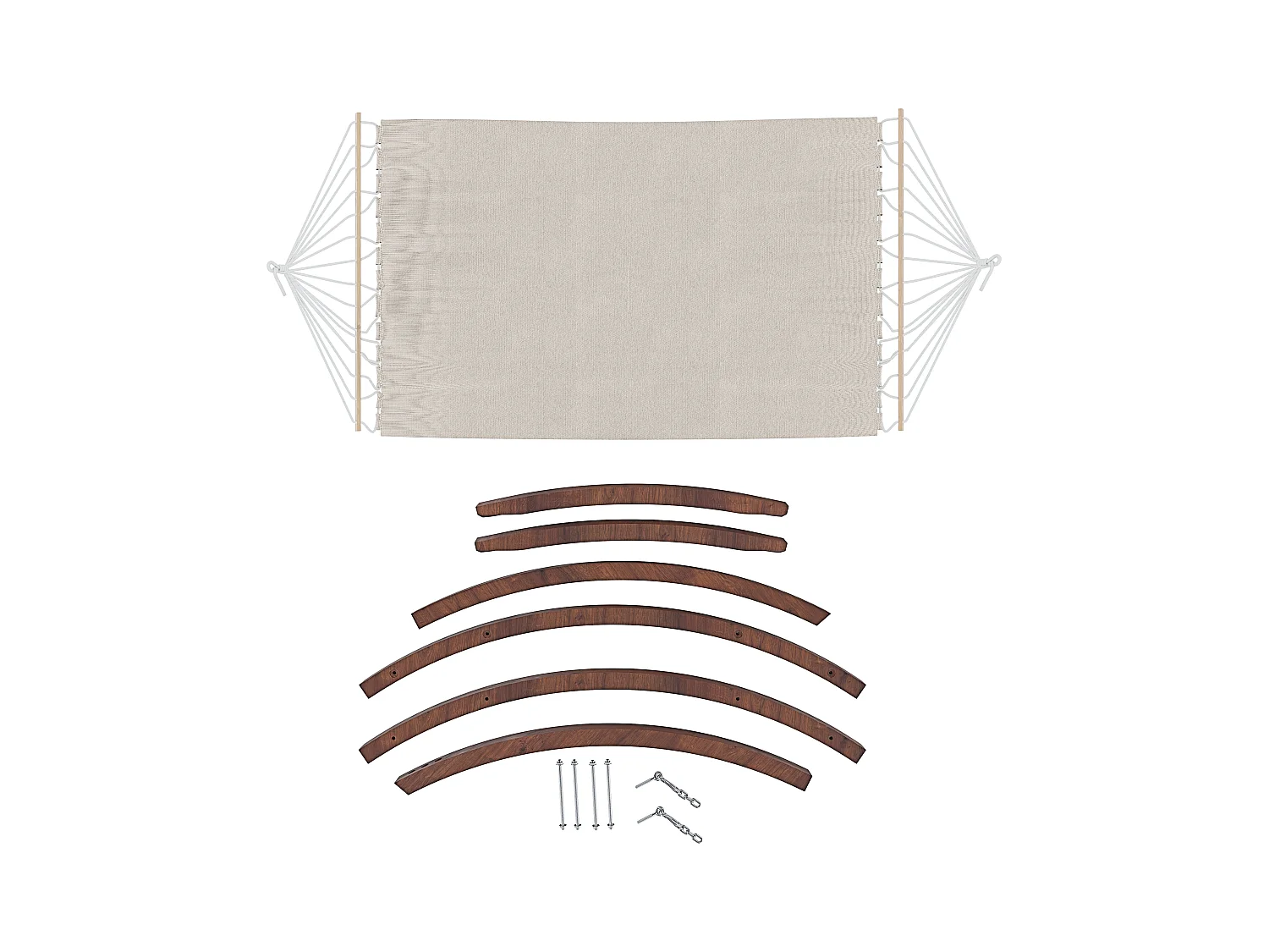 Amaca Da Giardino Con Supporto In Legno Robusto E Telo In Cotone Resistente Portata Max 150 Kg Ideale Per Esterno Terrazzo Balcone Piscina 320 x 100 x 100 Cm Beige