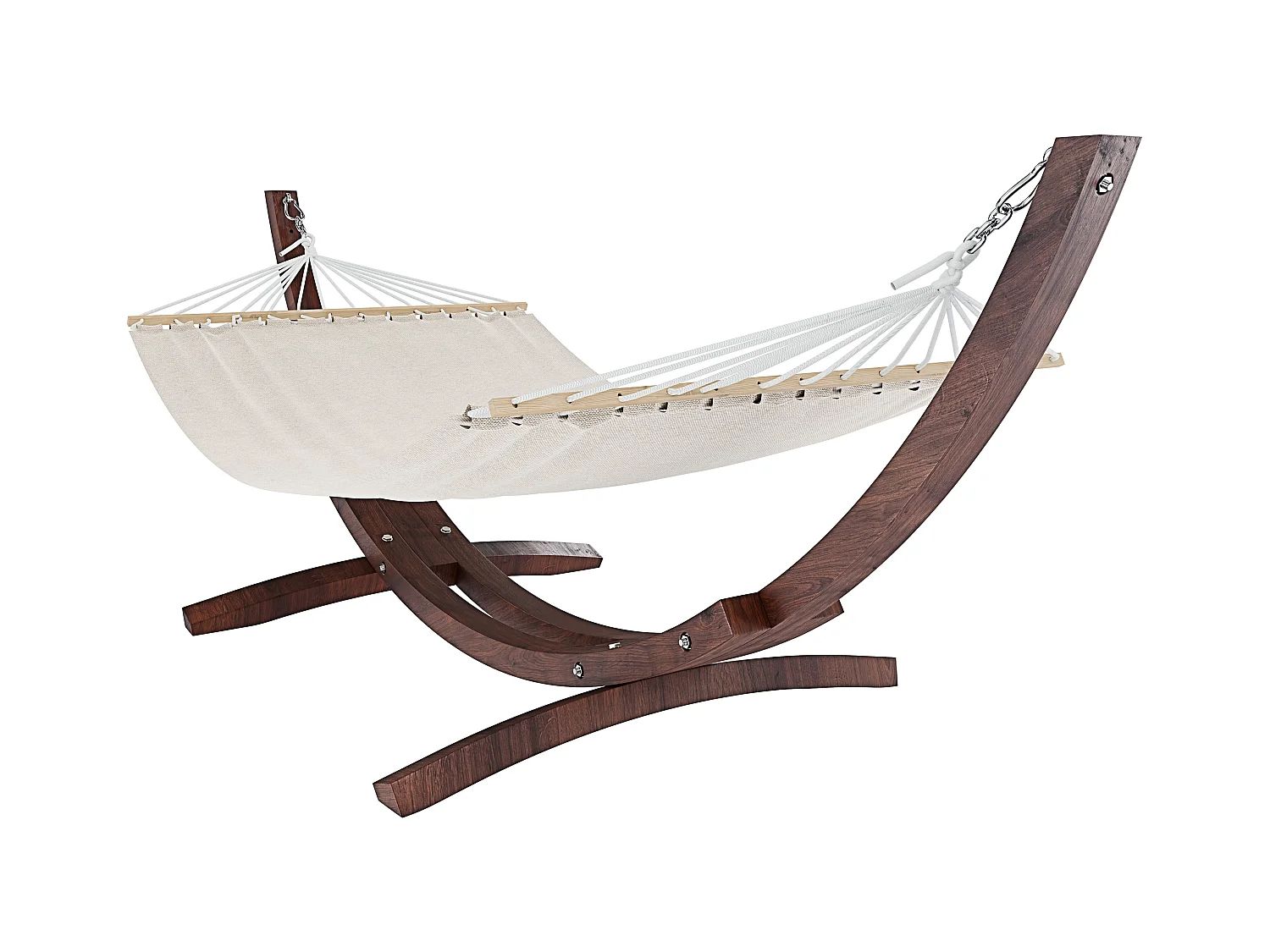 Amaca Da Giardino Supporto Legno Robusto Telo Cotone Resistente Portata Max 150 Kg Esterno Terrazzo Balcone Piscina Design 320 x 100 x 100 Cm Beige