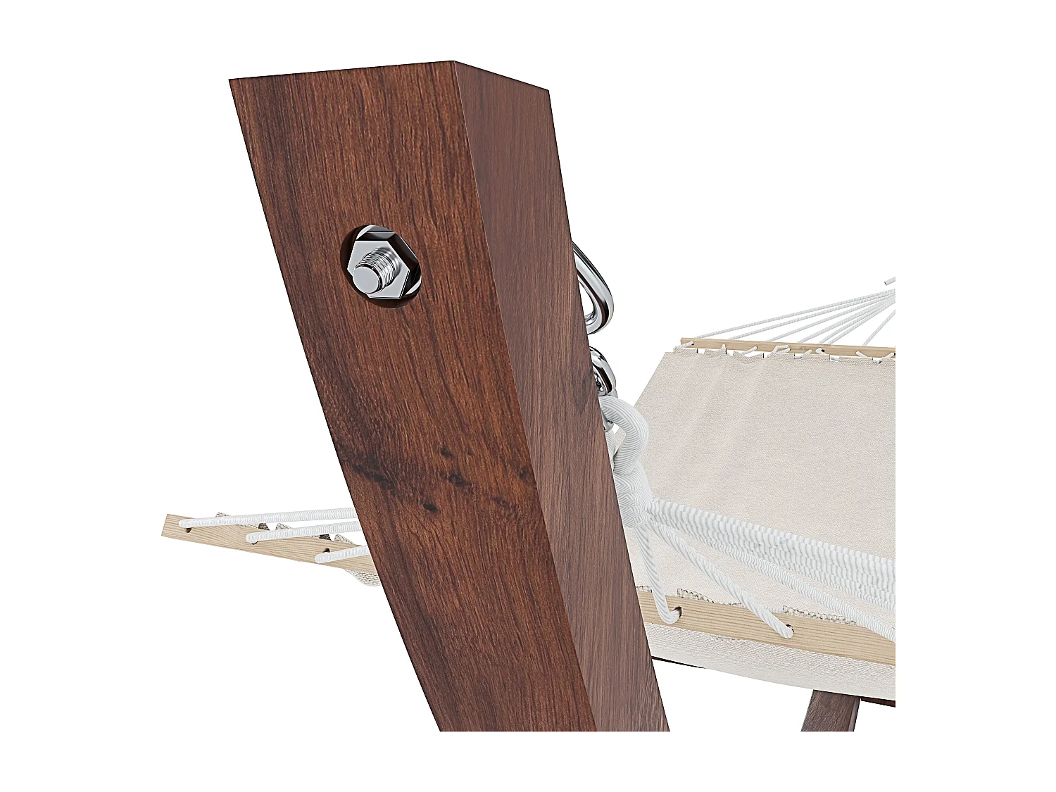 Amaca Da Giardino Con Supporto In Legno Robusto E Telo In Cotone Resistente Portata Max 150 Kg Ideale Per Esterno Terrazzo Balcone Piscina 320 x 100 x 100 Cm Beige