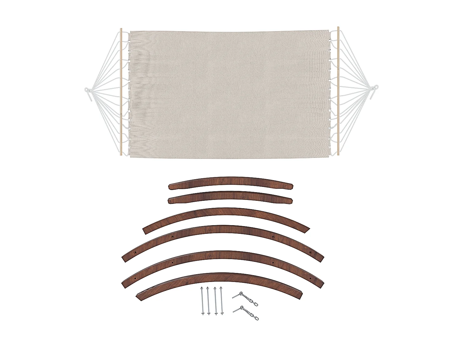 Amaca Da Giardino Con Supporto In Legno Robusto E Telo In Cotone Resistente Portata Max 150 Kg Ideale Per Esterno Terrazzo Balcone Piscina 320 x 100 x 100 Cm Beige