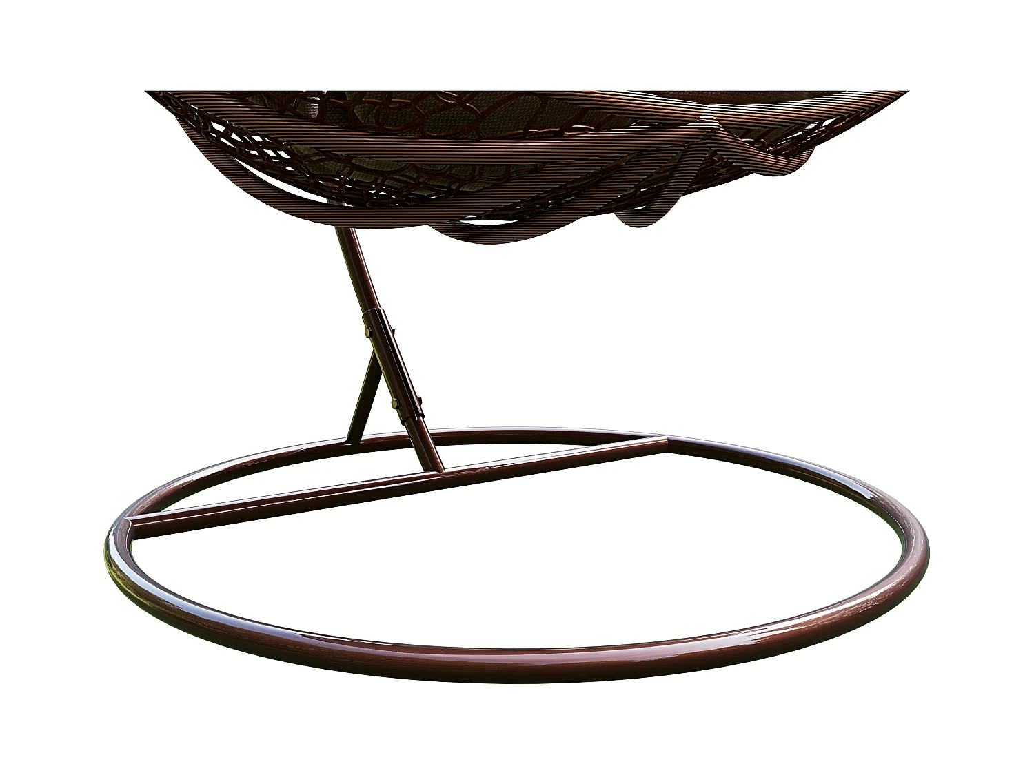 Sedia A Dondolo Poltrona Sospesa Pensile In Poly Rattan marrone Design Ovetto Per Interno Esterno Giardino Terrazzo Autoportante