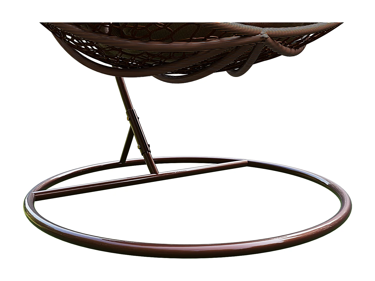 Sedia A Dondolo Poltrona Sospesa Pensile In Poly Rattan Ovetto Interno Esterno Giardino Autoportante Struttura In Acciaio Cuscini Sfoderabili Portata 130 Kg Marrone