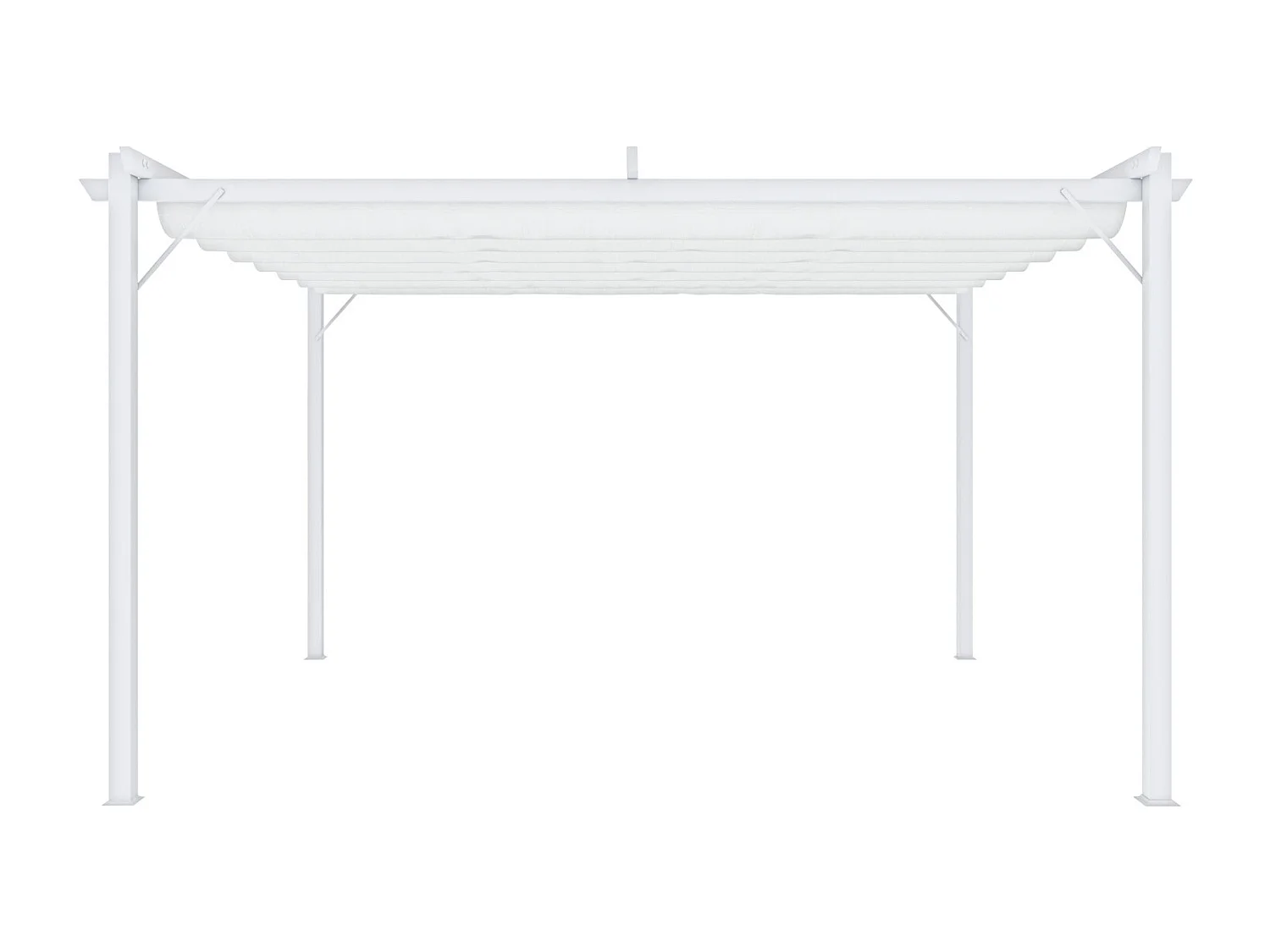 Gazebo Pergola 3x3 M Pergolato Con Telo Bianco Impermeabile Retrattile Richiudibile Struttura In Acciaio Per Giardino Terrazzo Piscina Esterno Fiere