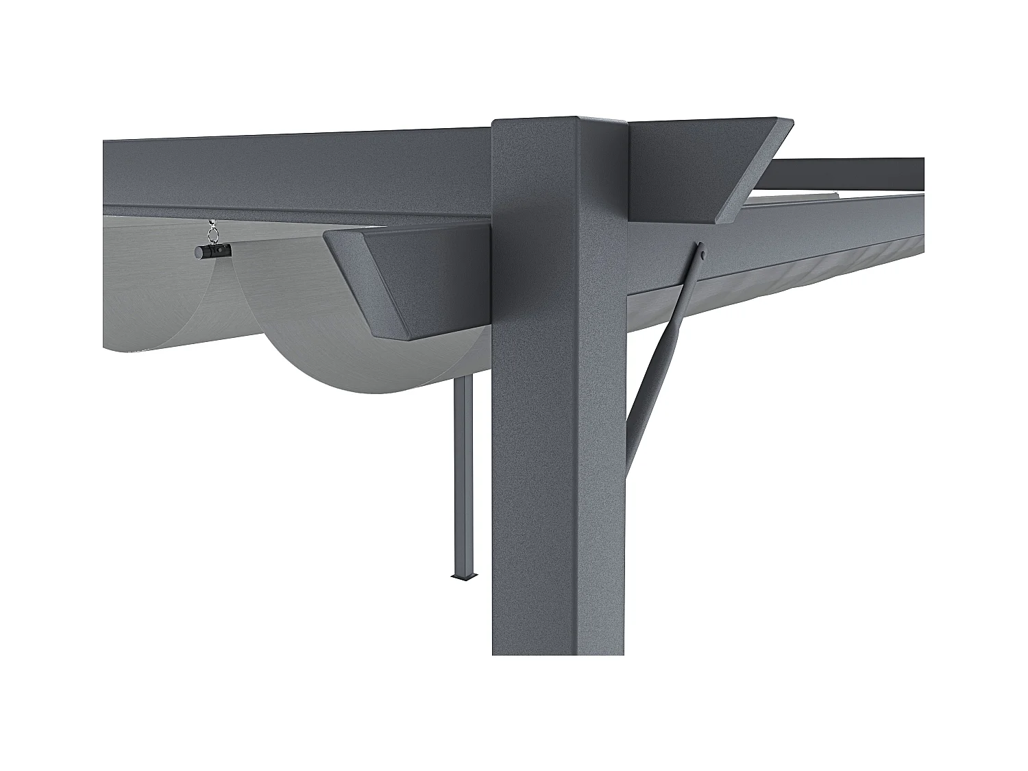 Gazebo Pergola 3x4 M Pergolato Con Telo Grigio Impermeabile Retrattile Richiudibile Struttura In Acciaio Per Giardino Terrazzo Piscina Esterno Fiere