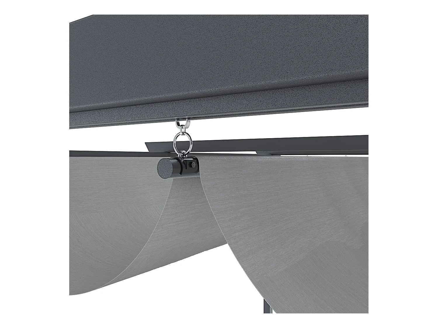 Gazebo Pergola 3x4 M Pergolato Con Telo Grigio Impermeabile Retrattile Richiudibile Struttura In Acciaio Per Giardino Terrazzo Piscina Esterno Fiere