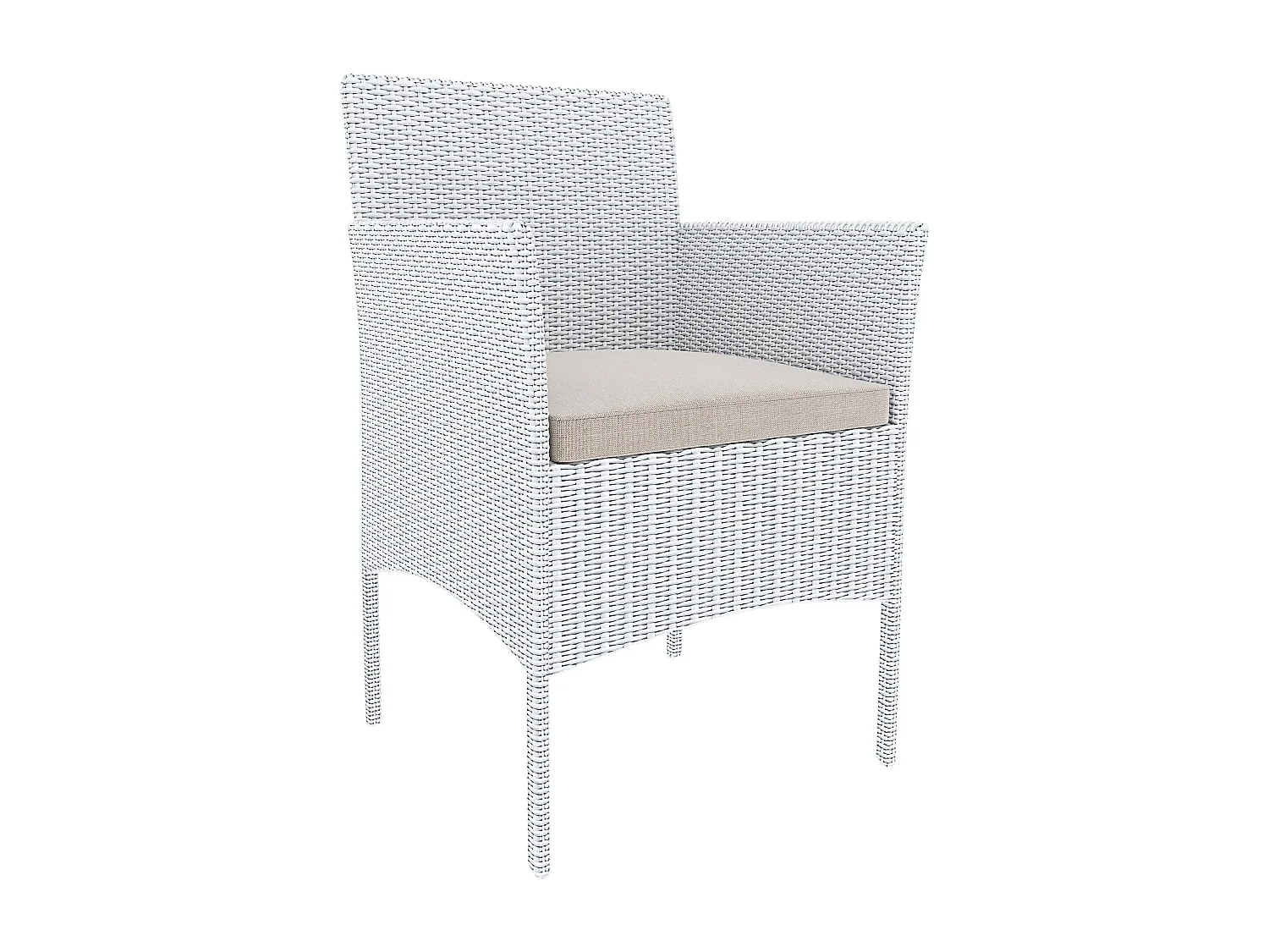 Set Di Mobili da Giardino Salotto Salottino in Rattan 4 Posti con Tavolino Ripiano In Vetro 2 Poltrone Divano 2 Posti Giardino Esterno Piscina Bianco