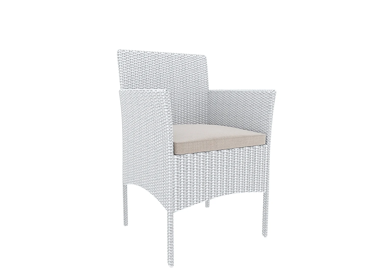 Set Di Mobili da Giardino Salotto Salottino in Rattan 4 Posti con Tavolino Ripiano In Vetro 2 Poltrone Divano 2 Posti Giardino Esterno Piscina Bianco