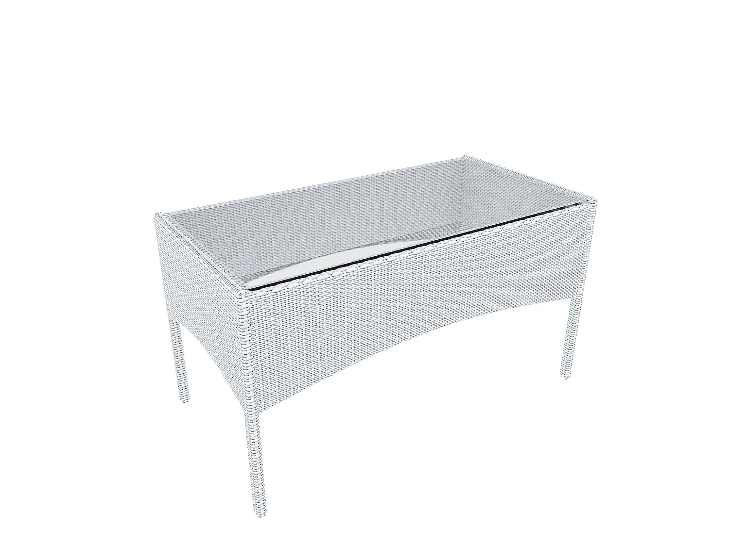Set Di Mobili da Giardino Salotto Salottino in Rattan 4 Posti con Tavolino Ripiano In Vetro 2 Poltrone Divano 2 Posti Giardino Esterno Piscina Bianco