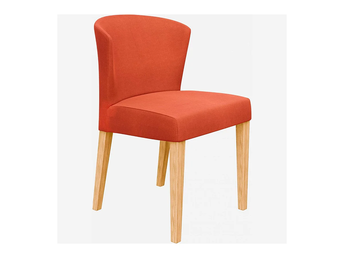Habitat - Lot de 2 chaises en tissu - Orange - Pieds chêne - Valentina