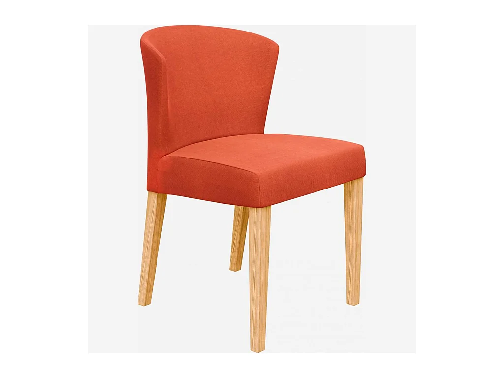 Habitat - Lot de 2 chaises en tissu - Orange - Pieds chêne - Valentina