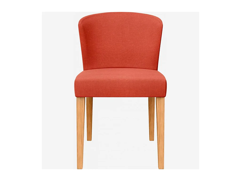 Habitat - Lot de 2 chaises en tissu - Orange - Pieds chêne - Valentina