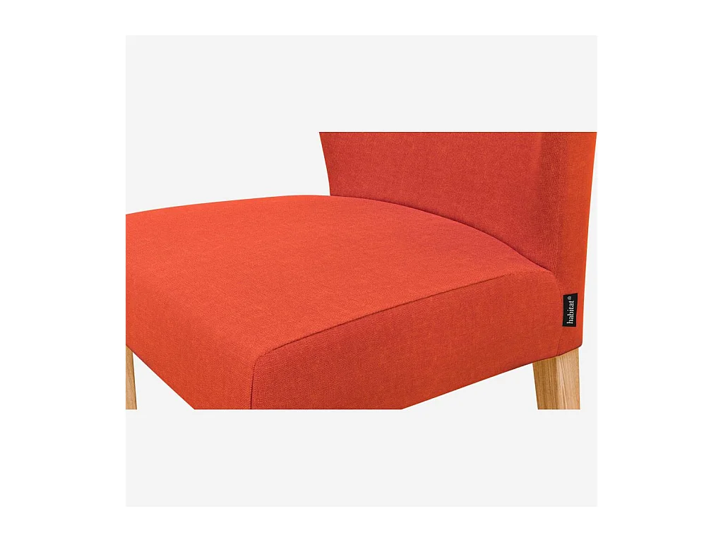 Habitat - Lot de 2 chaises en tissu - Orange - Pieds chêne - Valentina