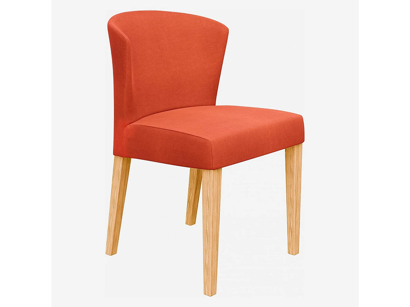 Habitat - Lot de 2 chaises en tissu - Orange - Pieds chêne - Valentina
